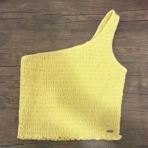 Hollister Yellow One-Shoulder Tank Top